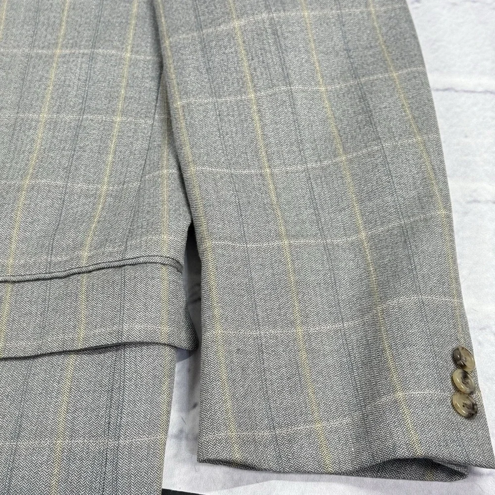 VTG‎ HICKEY FREEMAN Mens Sport Coat Blazer Jacket Size 44L Morgan Check Wool USA